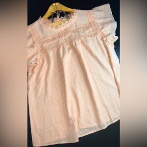 Perch by Blu Pepper Women’s Peach Lace Detailed Top Size 1XL NWOT